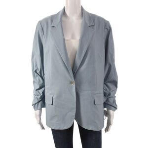 Estelle & Finn Women Basic Jacket Blue Button Long Sleeve Size 12
